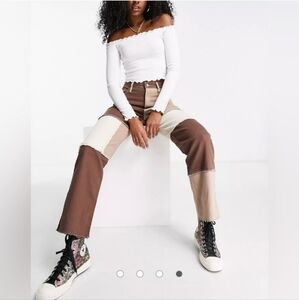 Hollister Ultra High Rise Dad Patchwork Denim Jeans